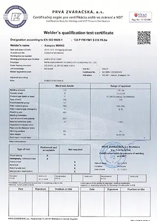 Welder Certificate