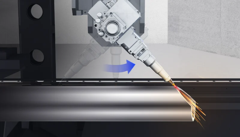 Bevel cut on a metal tube for welding preparation